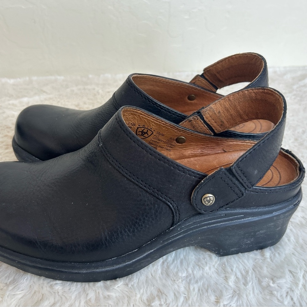 Ariat Santa Cruz Black Leather Slip-On Sling-Back Mules Women’s Size 7.5B 93801 - Picture 9 of 10